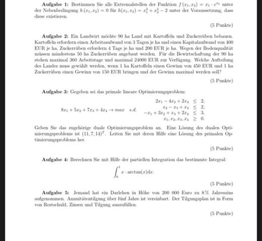 An die Mathematiker denkt ihr ihr würdet eine BWL Mathe Klausur mit 1,0 bestehen?