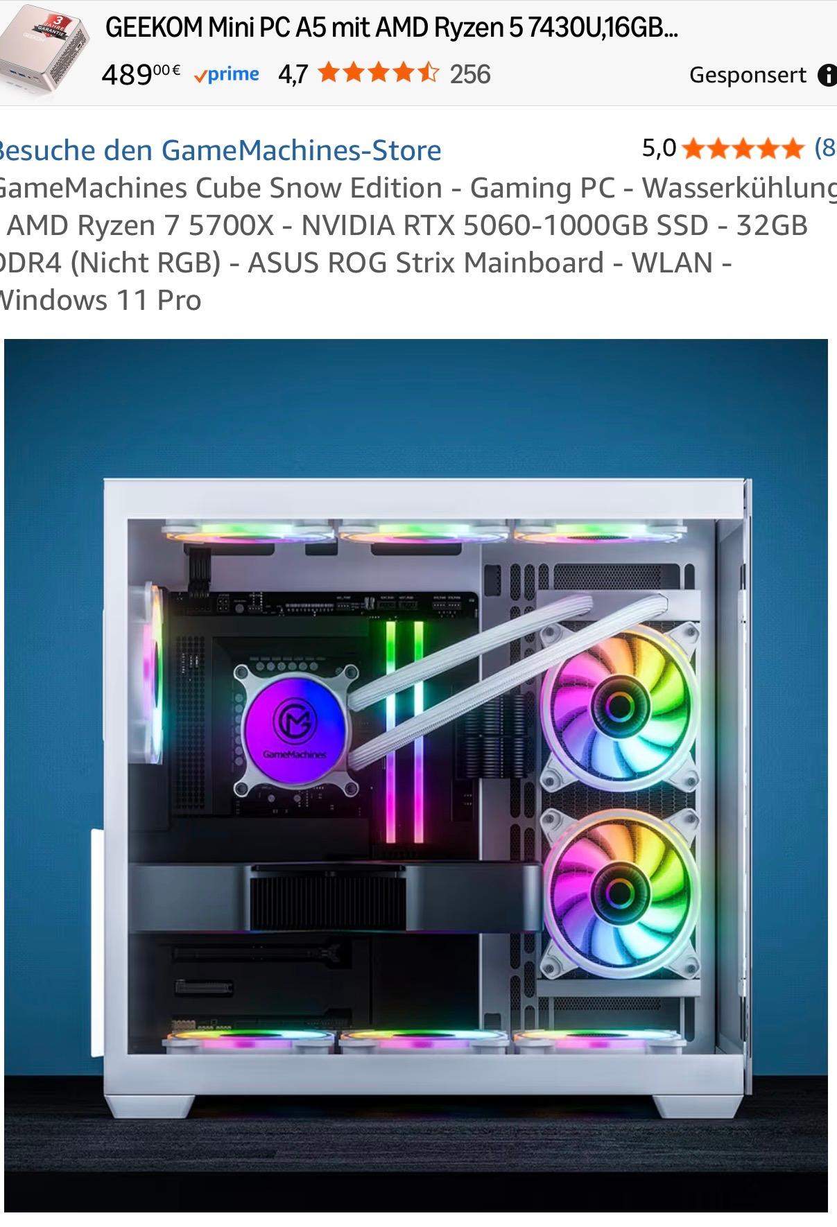 An die PC Profis, ich bekomme in Mai einen PC von Gamemaschine und kann ...