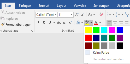 Andere Farben zum Markieren in Word? (Microsoft, Microsoft Word)