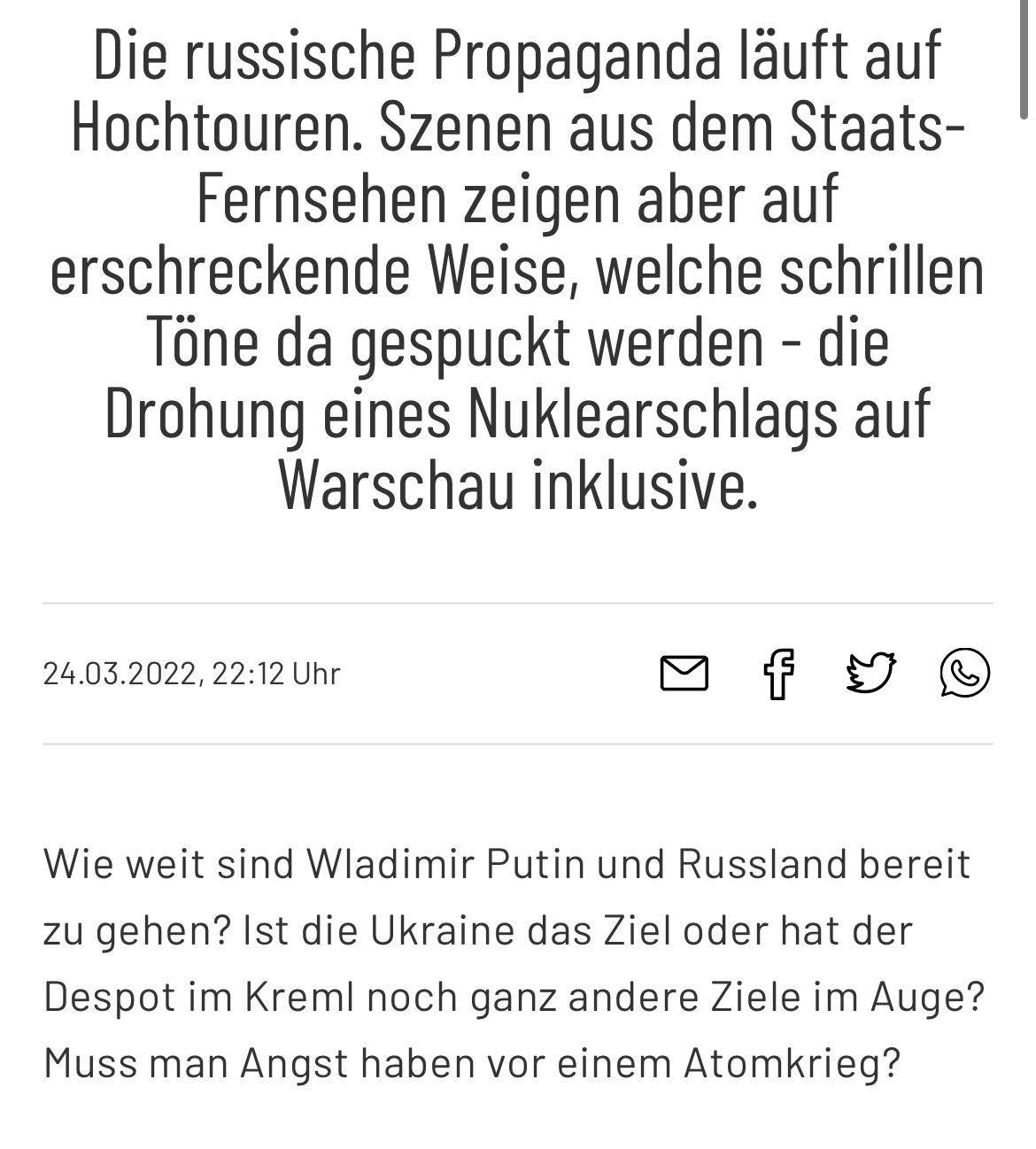 Angst Vor Einem Atomkrieg? (Politik, Krieg, Russland)