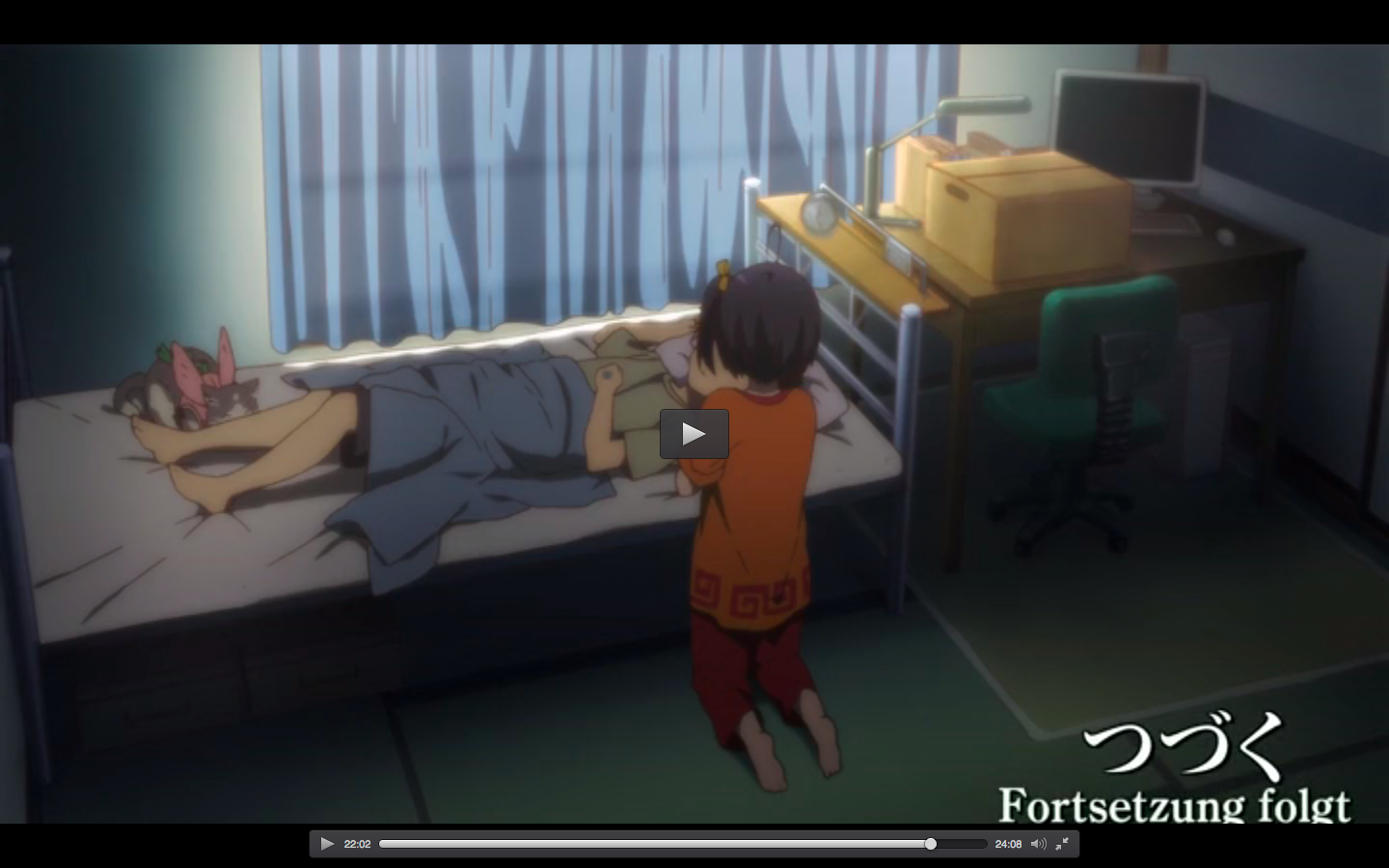 Anime, Charakter schlafen mit halbdecke im Sommer wieso (Animes, Bett)