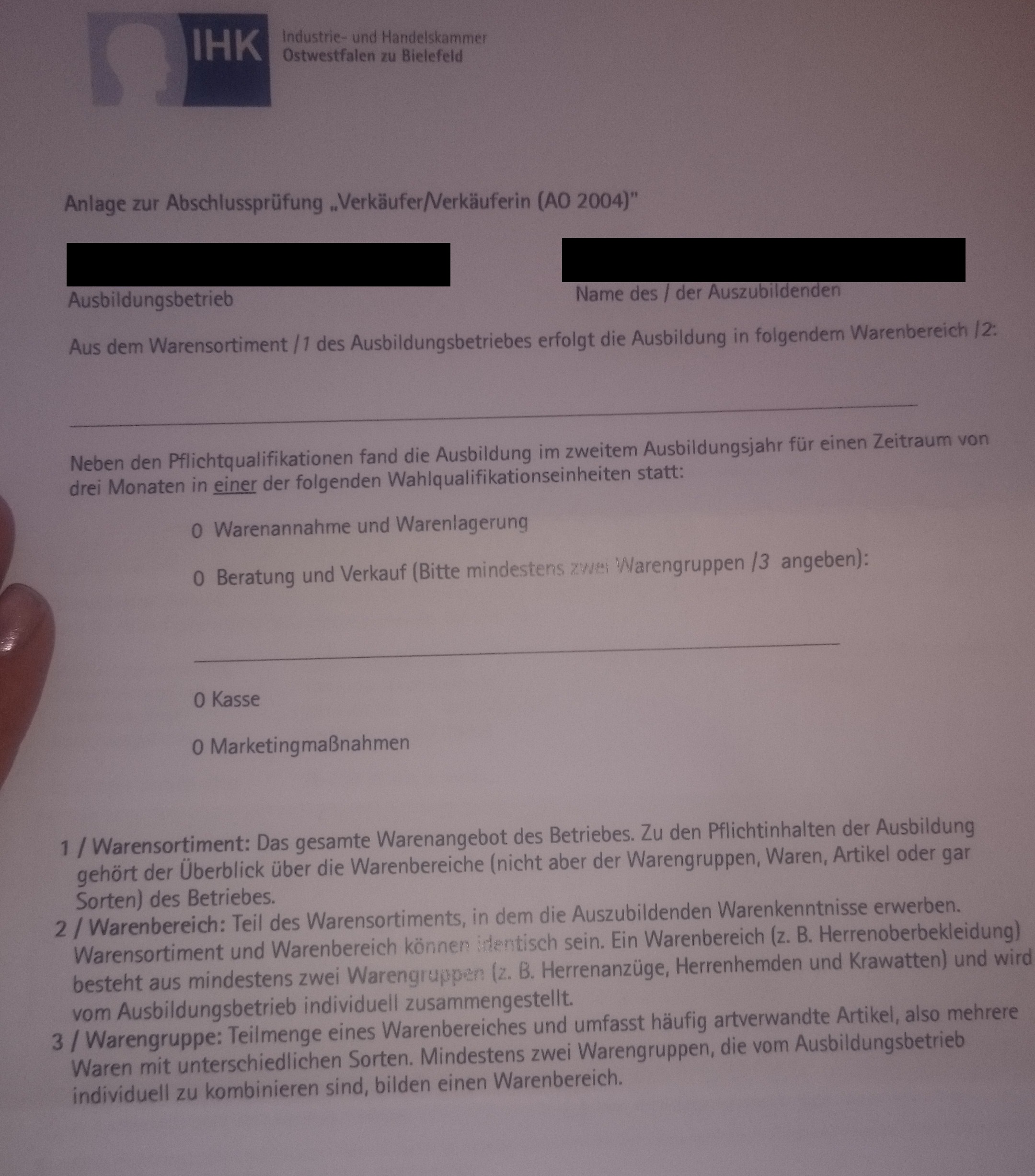 Anmeldung zur IHK Abschlussprüfung, was muss ich dort ...