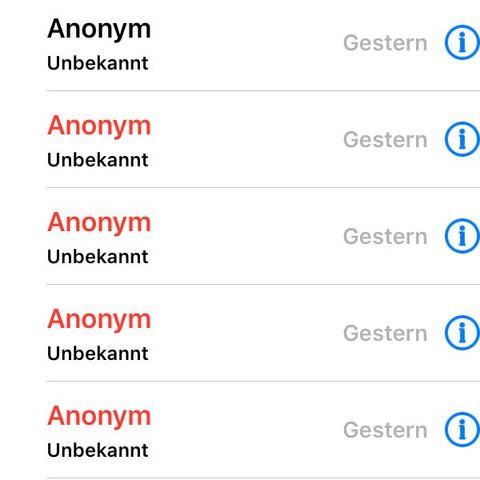 Anonym blockieren iPhone 5s?