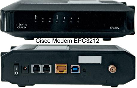 Cisco Modem EPC3212 Ansicht (Rueckansicht, Anschluesse) - (Telefon, Modem, analog)