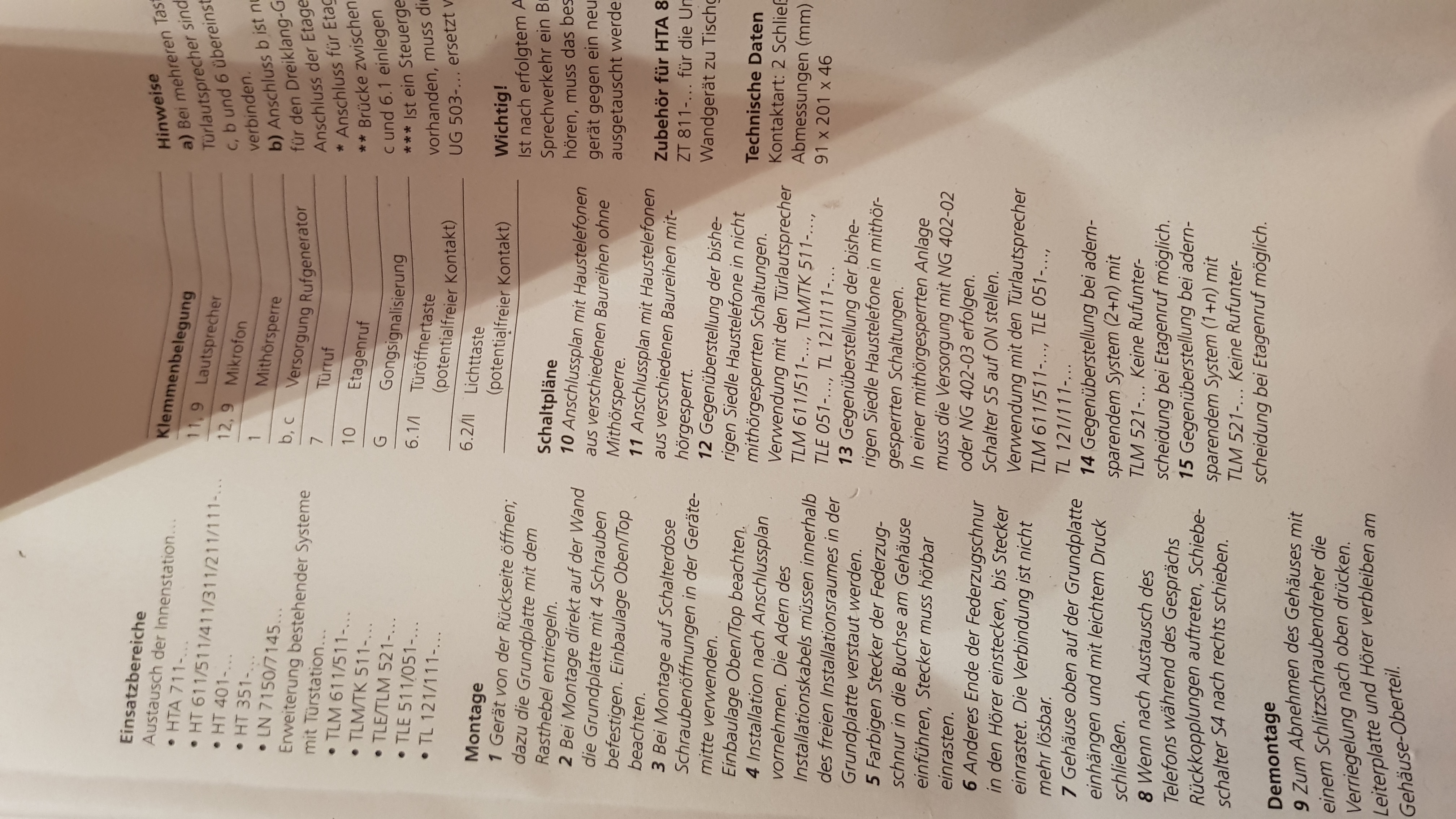 Anschluss SSS Siedle HTA-811? (Technik, Technologie, Elektrik)