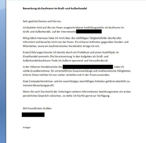 Anschreiben Fur Einen Kaufmannischer Beruf Verbesserungsvorschlage Arbeit Ausbildung Job