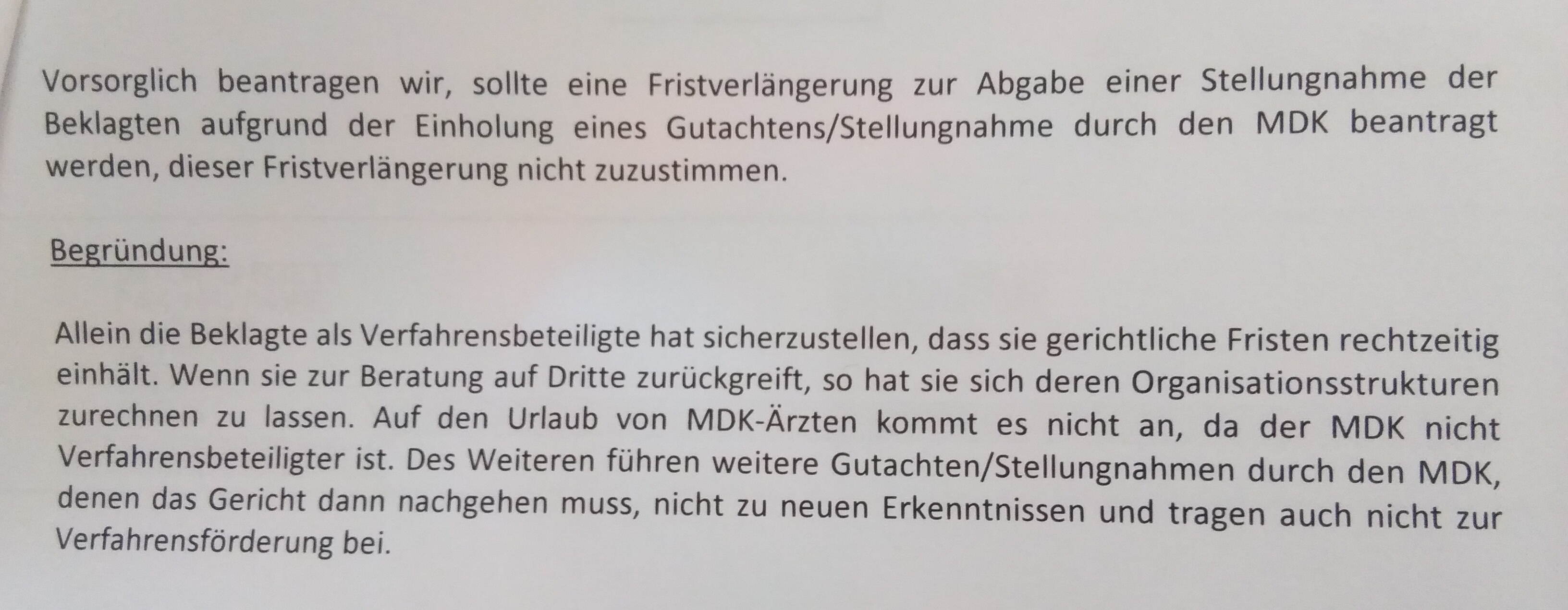 Stellungname Bei Gericht / Stellungnahme Des ...