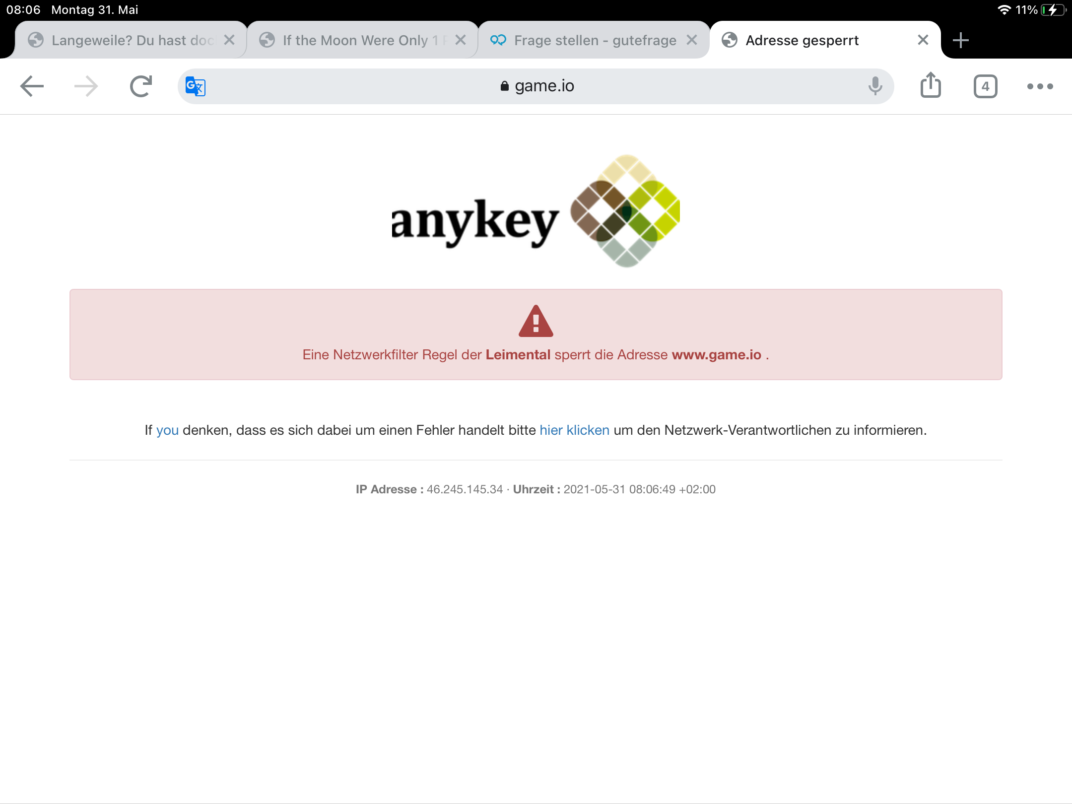 Anykey umgehen? iPad)