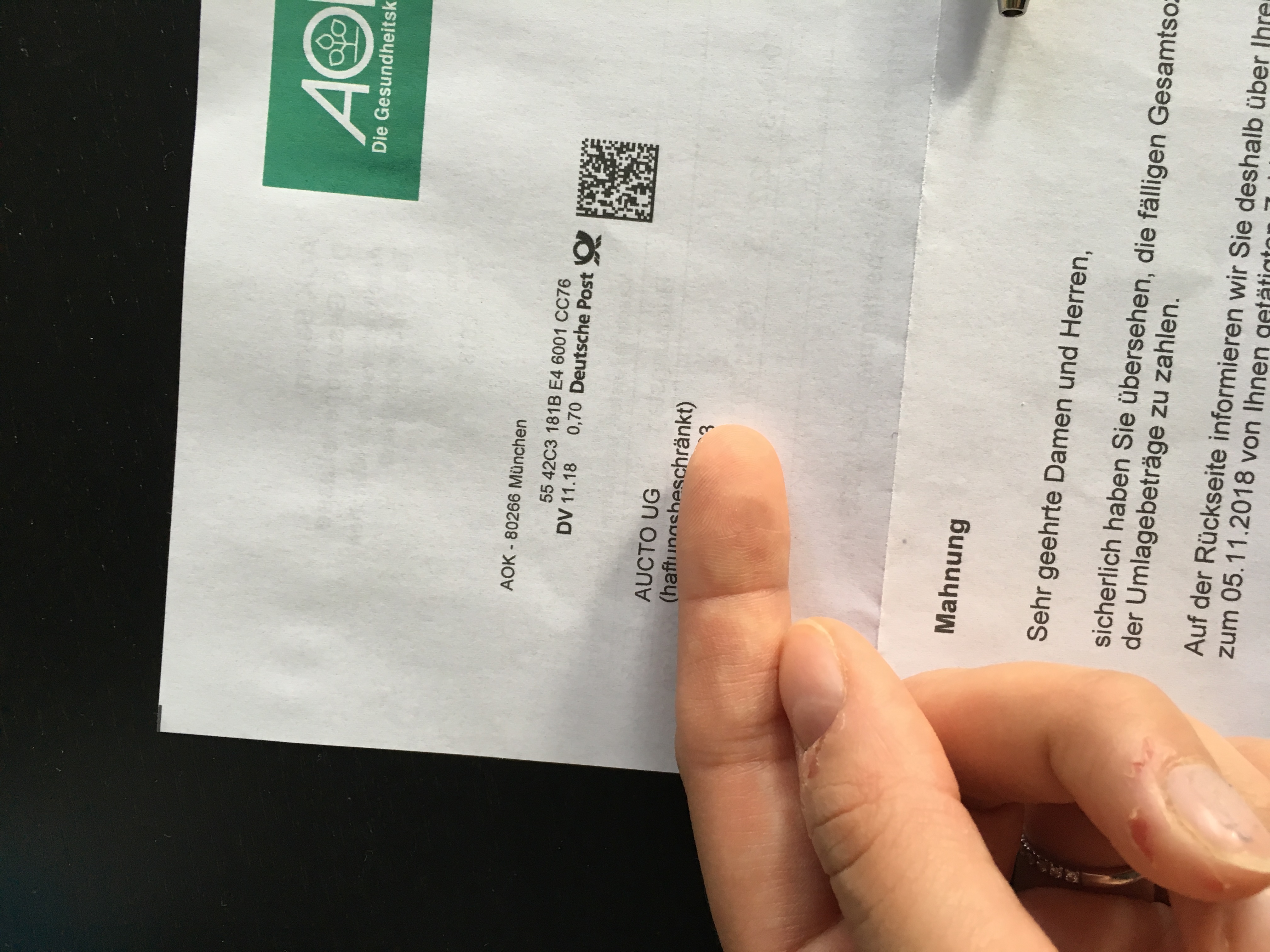 AOK zwielichtiger Brief?