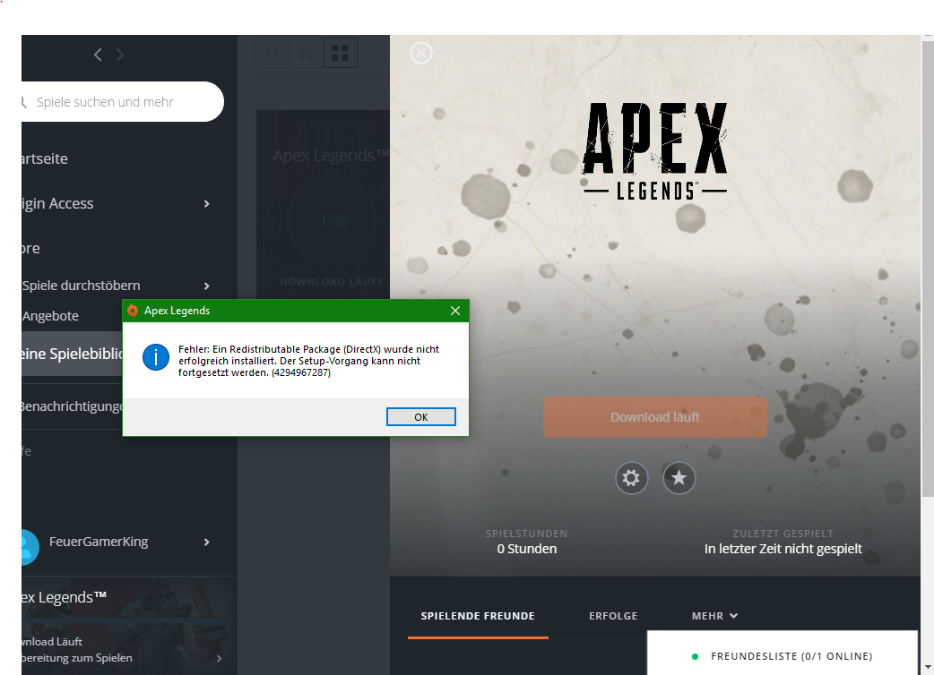 Apex Kann Nicht Installiert Werden Computer Technik Spiele Und Gaming