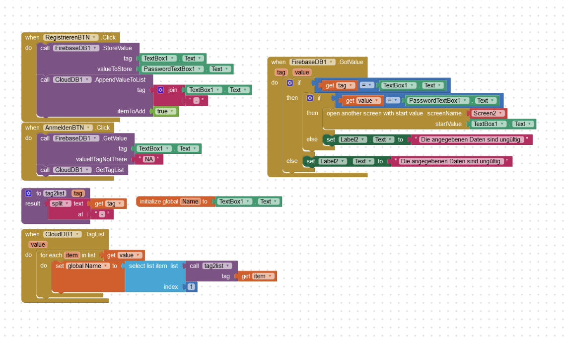 App Inventor Code Login App Inventor Login und Willkommenstext? (Android, programmieren, iOS)