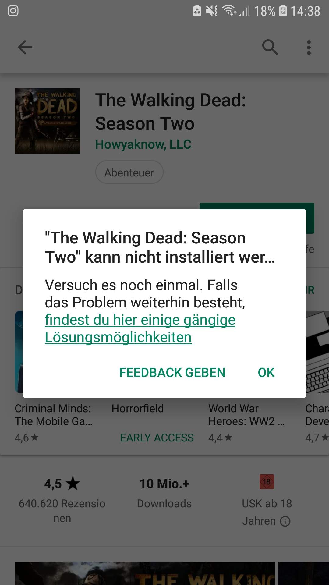 App kann nicht installiert werden; Woran kann das liegen? (Android
