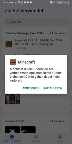 App nicht installiert trotzdem update?