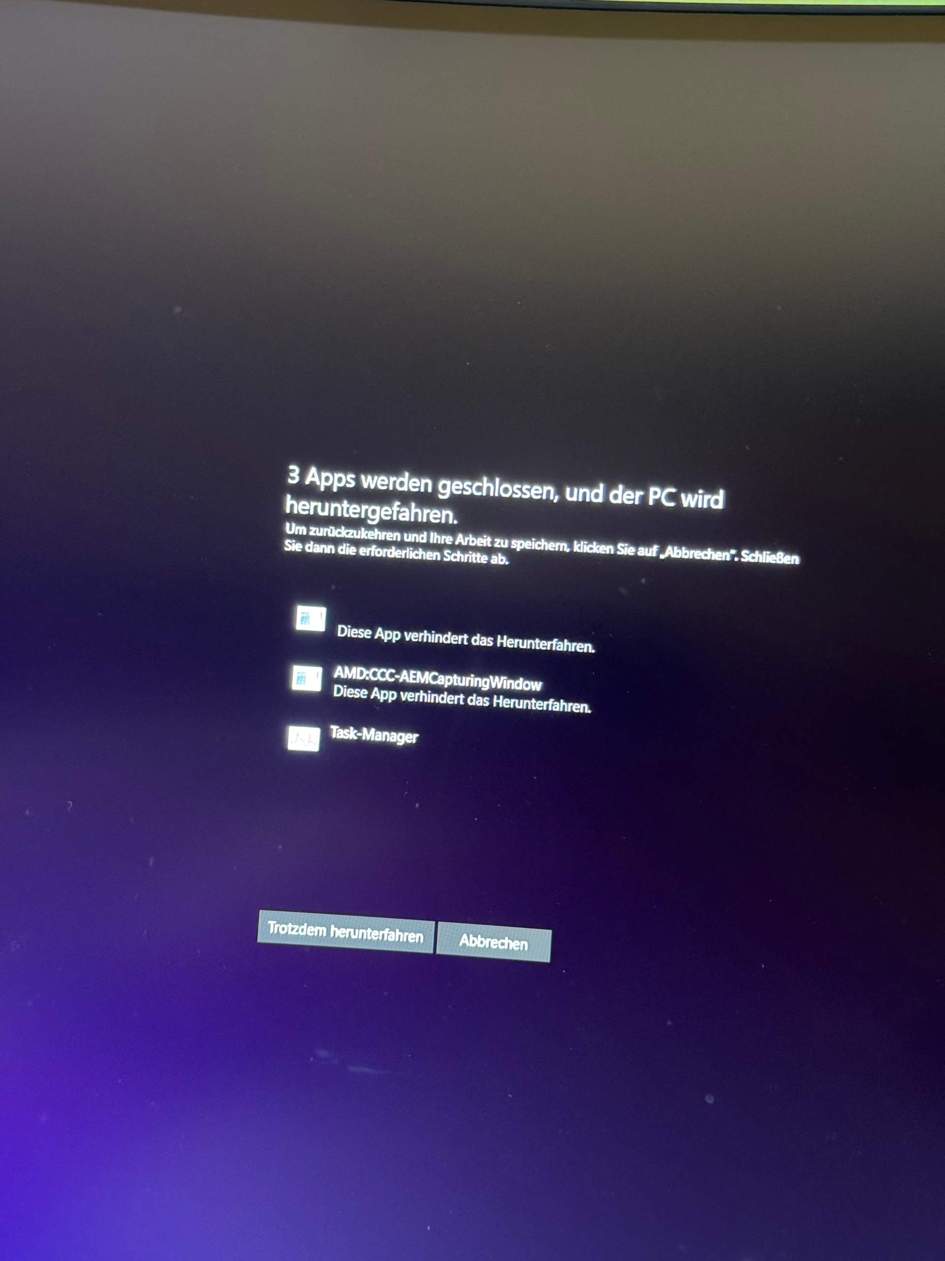 App ohne Name und Bild verhindert das herunterfahren. Virus oder normal? (Windows, Windows 11)