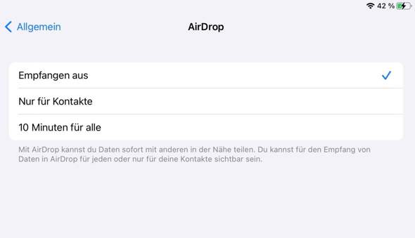 [Apple] AirDrop seit kurzem nicht permanent aktivierbar?