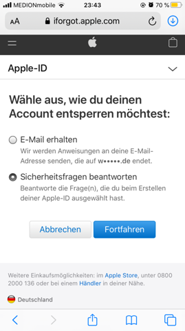 Apple Id Passwort Vergessen Und Sicherheitsfragen Etc Icloud