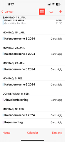 Apple Kalender Kalenderwochen ausblenden? (iPhone, App, iOS)