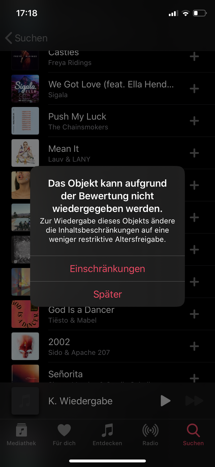 Apple Music funktioniert nicht. Kann mir jemand helfen