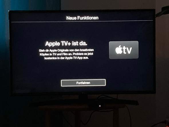 Apple TV+ lästige Info entfernen?