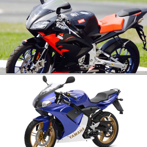 Beide Motorräder im Bild - (50ccm, Yamaha, Zweitaktmotor)