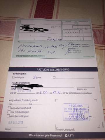 Arbeit Nachschreiben Mit Arztlicher Bescheinigung Schule