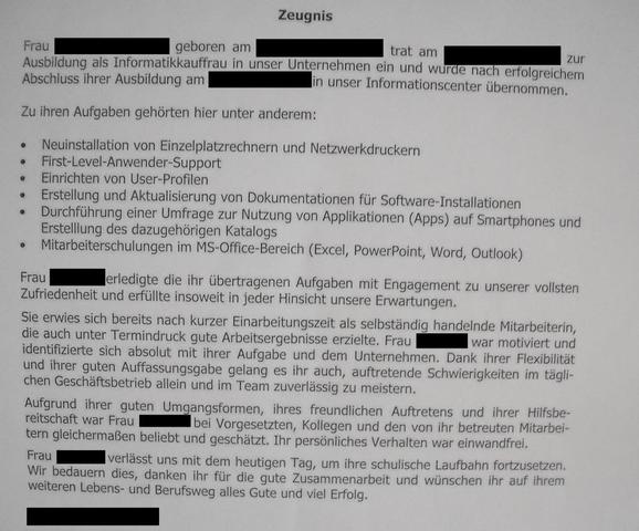 Arbeitszeugnis - (Arbeit, Bedeutung, Zeugnis)