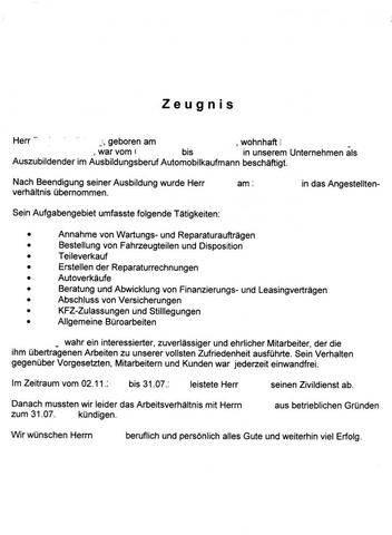 Arbeitszeugnis - (Beruf, Zeugnis, Bewertung)