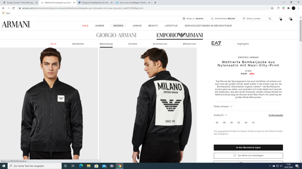 - (Mode, Jacke, armani)