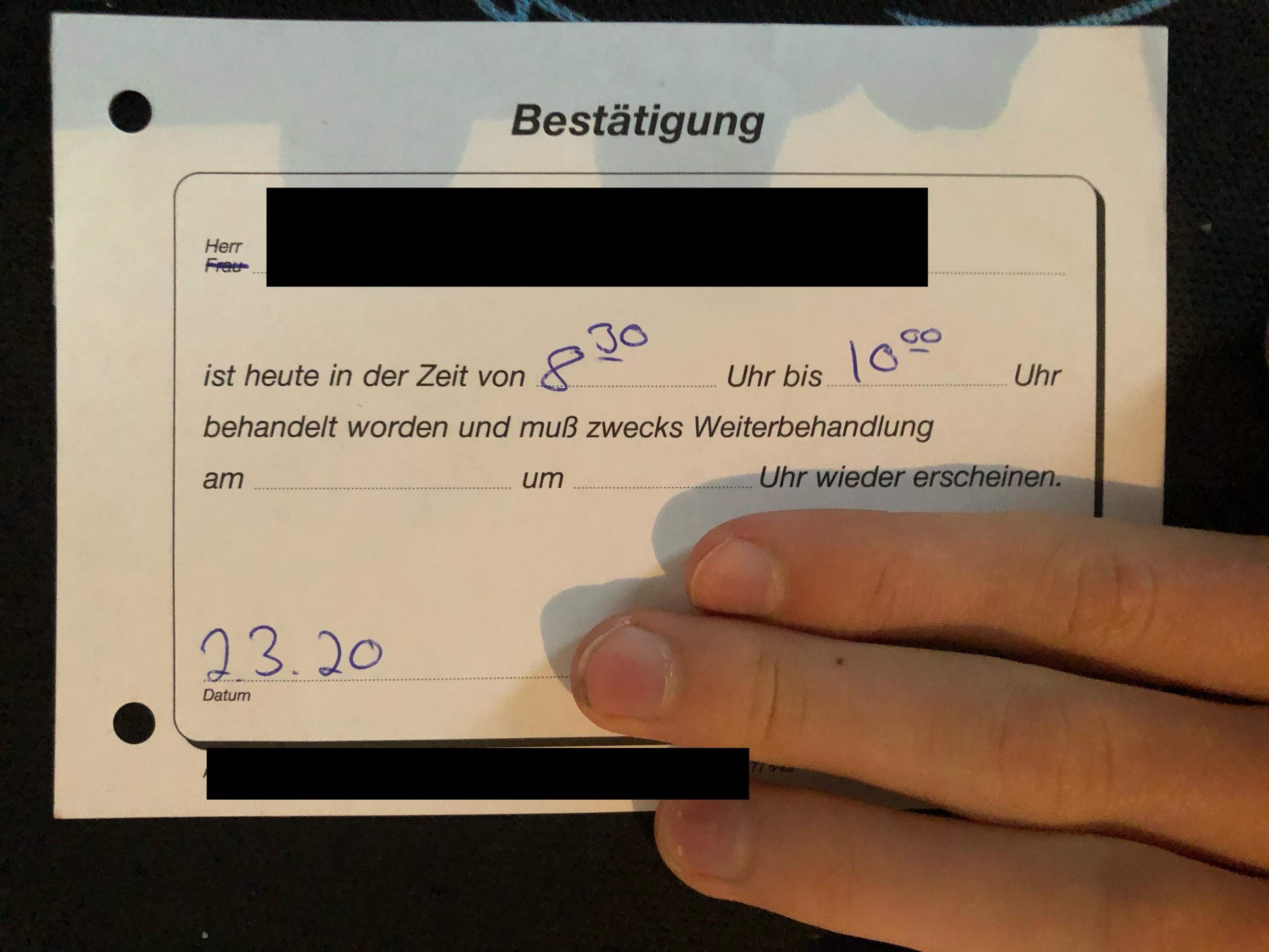 Arzt hat vergessen attest zu vervollständigen? (Schule)