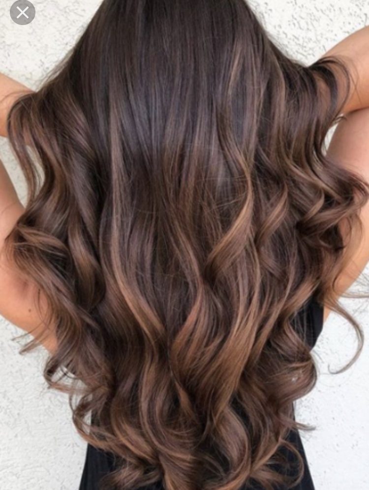 Aschschwarze Haare Highlights Strahnen Balayage Frisur Schwarze Haare