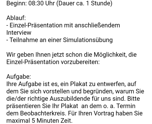 Assessment Center Selbstvorstellung Bewerbung