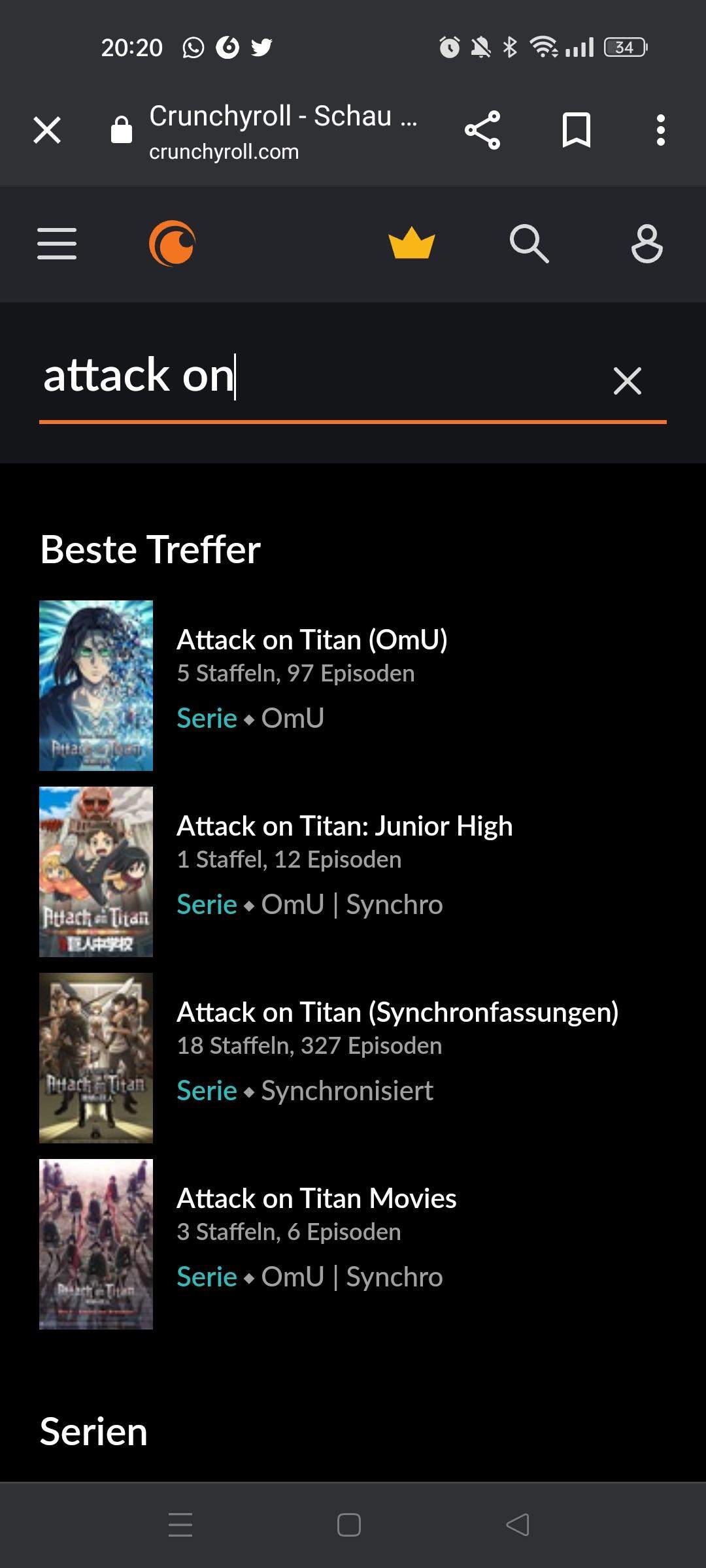 Attack on Titan Reihenfolge? (Anime, Japan, Crunchyroll)