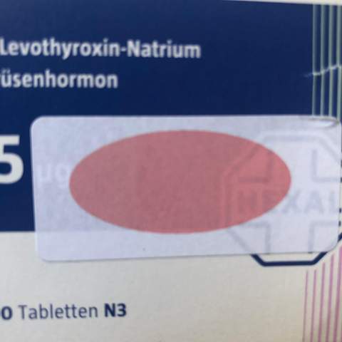 Auf der Schilddrüsenhormoneverpackung meines Vaters ist ein komischer roter Aufkleber was bedeutet das?