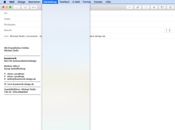 Screenshot aus Apple Mail - (Apple, Mail, Imac)