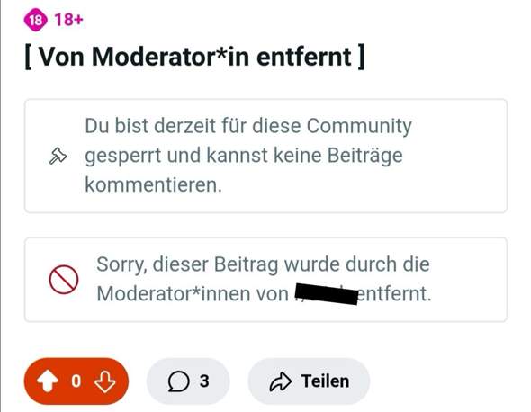 Auf Reddit von Moderator entfernt was bedeutet das? (Internet, Webseite ...