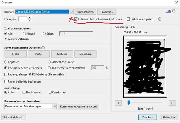 Aufforderung Farbpatrone Nachzufullen Bei Schwarz Weiss Ausdruck Computer Pc Technik