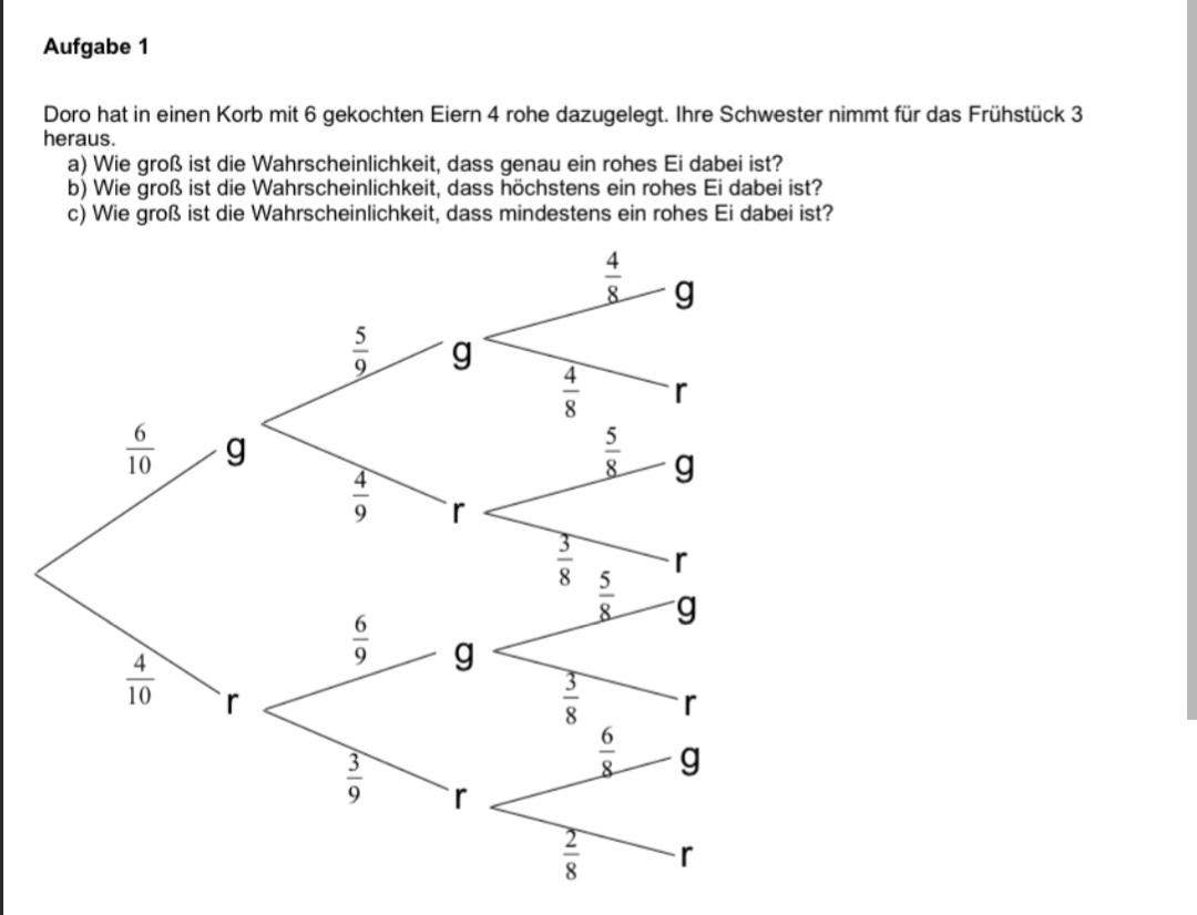 Baumdiagramm Aufgaben Mit Lösungen Pdf 5. Klasse Aufgabe Baumdiagramm erklären? (Schule, Mathematik, Klausur)