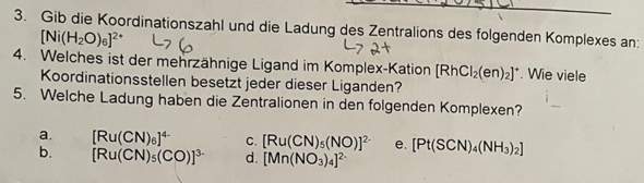 aufgabe zum thema komplexe chemie?