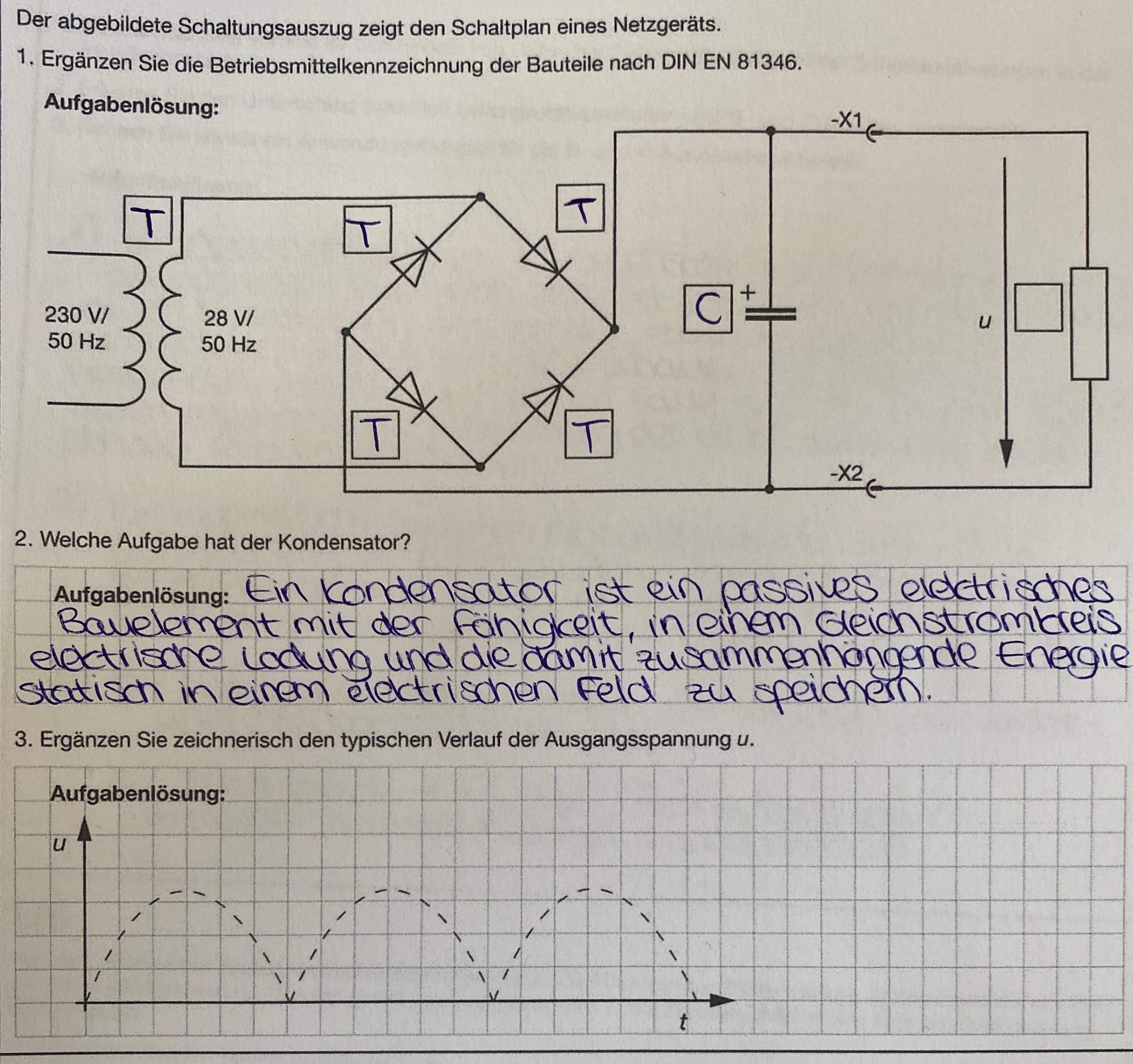 Aufgaben zu Elektrotechnik? (Schule)