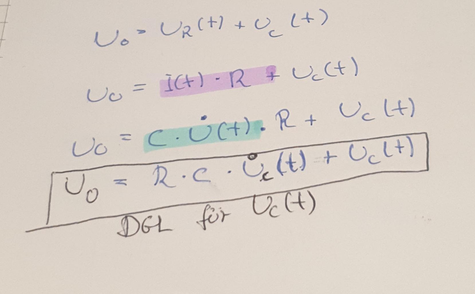 Aufladen Eines Kondensators Gleichung Fur Uc T Beweisen Schule Mathe Physik
