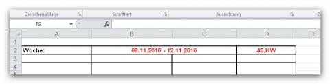 Exceltabelle - (Microsoft Excel, Datum, kalenderwoche)