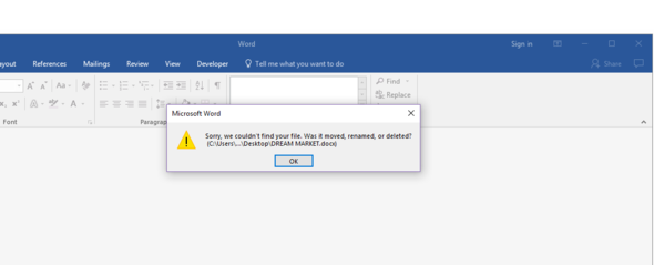 In Word wird die Datei unter zuletzt geöffnet angezeigt - (Computer, PC, Microsoft)