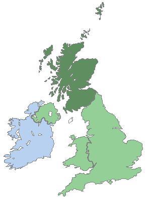 Schottland (Kaledonien) dunkelgrün - (Sprache, Geografie, Schottland)