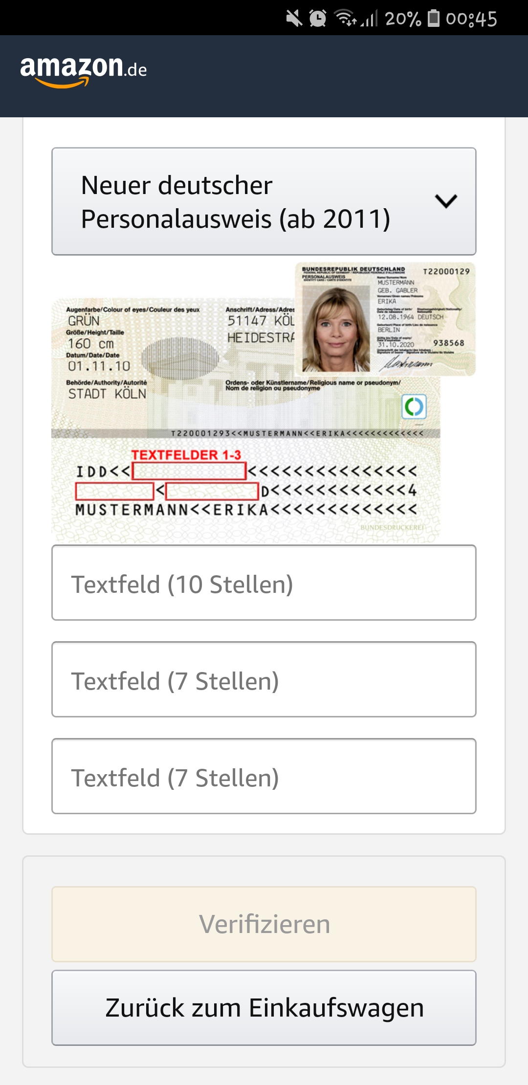 Ausweis Von Jemand Anderen Zur Altersüberprüfung Bei Einer Amazon Bestellung Verwenden Recht Ab 18