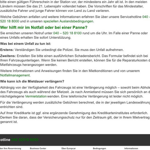 Auto Bei Europcar Ohne Unterschrift Verlangert Recht Auto Und Motorrad Schaden