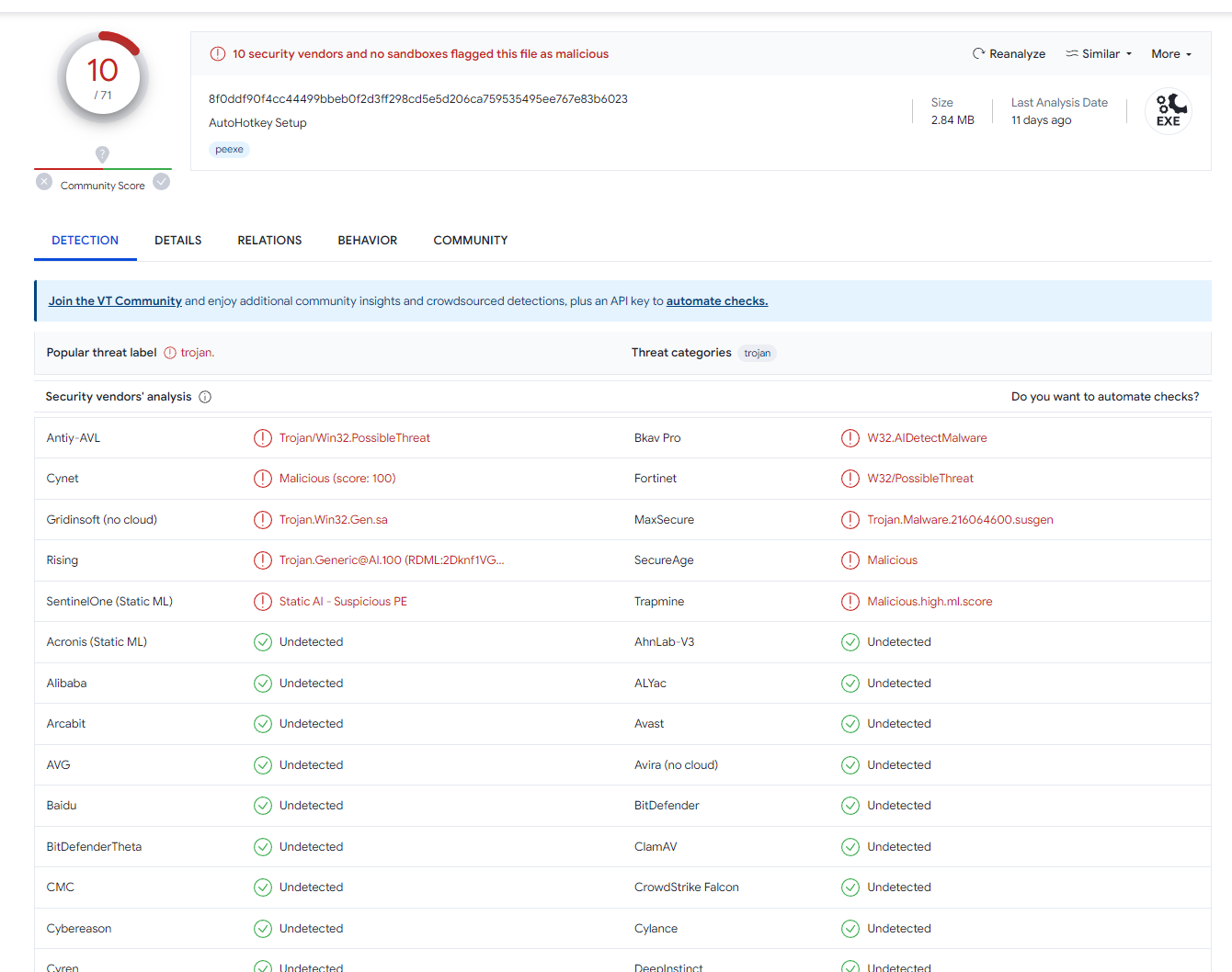 AutoHotkeysetup.exe ein VIRUS? (Trojaner, Malware, AutoHotkey)