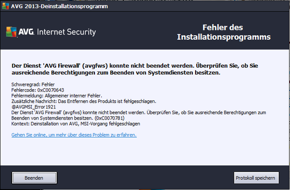 Meldung bei Deinstallation - (PC, Programm, Windows 7)