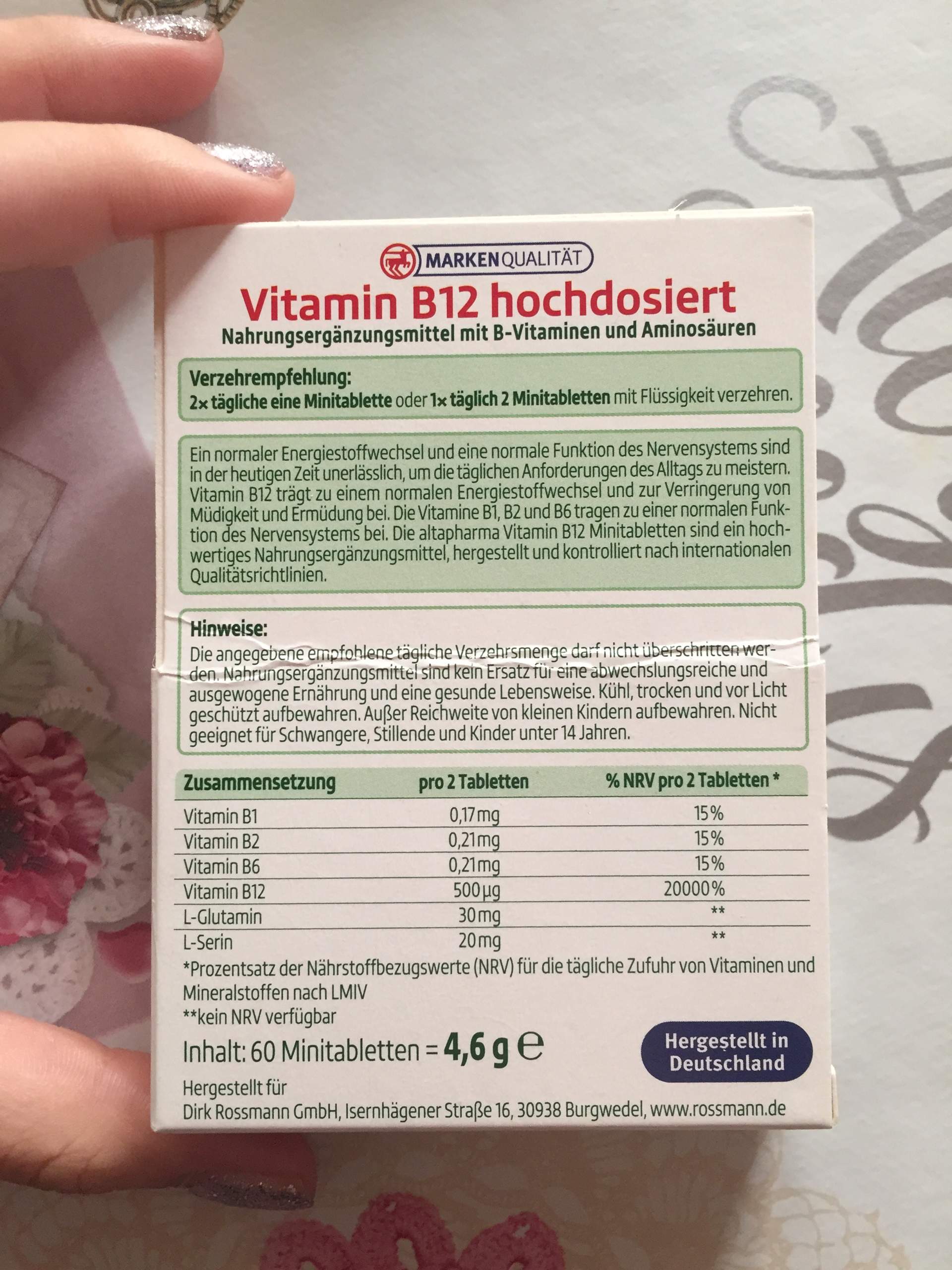 B12 Wirklich 2x täglich je 200 u(?)g? (Ernährung, vegan, Veganismus)