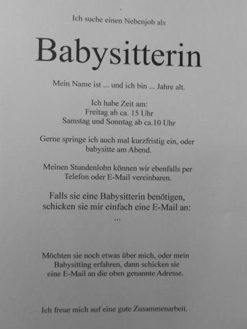 Babaditting Passt Mein Flyer Nebenjob Babysitter Babysitting