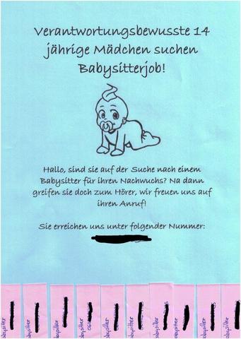 Babysitten Flyer Arbeit Baby Babysitting